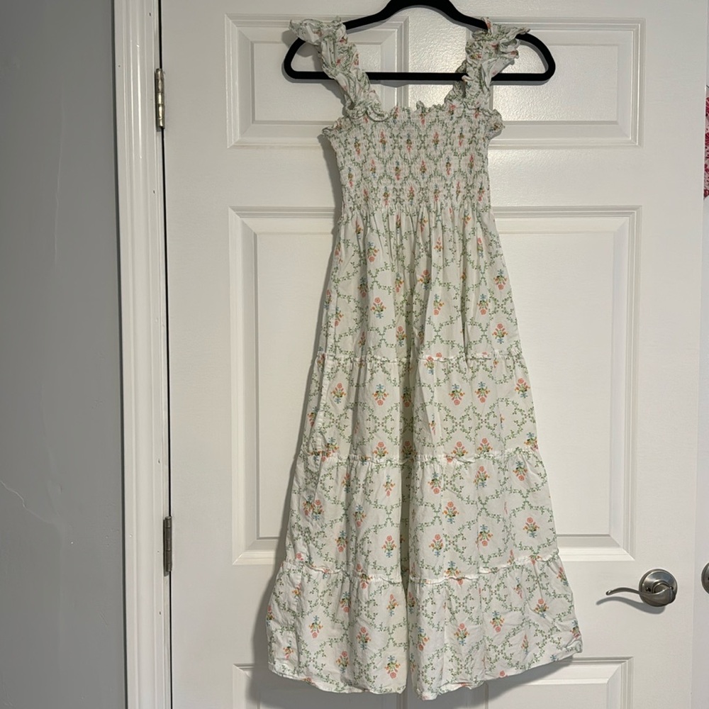 Hill House Ellie Nap Dress Pastel Trellis size S
